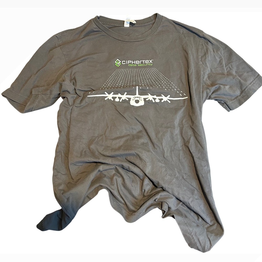 CipherTex C-130 usaf T Shirt Men's Size XL Gray military industrial complex